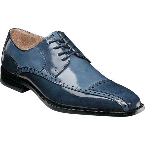 Stacy Adams Blue Multi PLAZA Modified Cap Toe Oxford Stacy Adams Blue Multi PLAZA Modified Cap Toe Oxford
