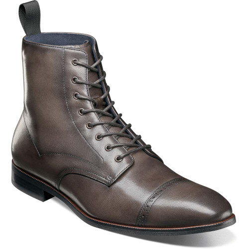 Stacy Adams Men’s Henry Cap Toe Lace Up Boot in Gray