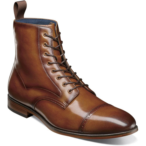 Stacy Adams Men's Henry Cap Toe Lace Up Boot in Brown