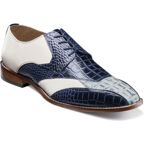 Stacy Adams Tristano Modified Bike Toe Oxford in Blue Stacy Adams Tristano Modified Bike Toe Oxford in Blue