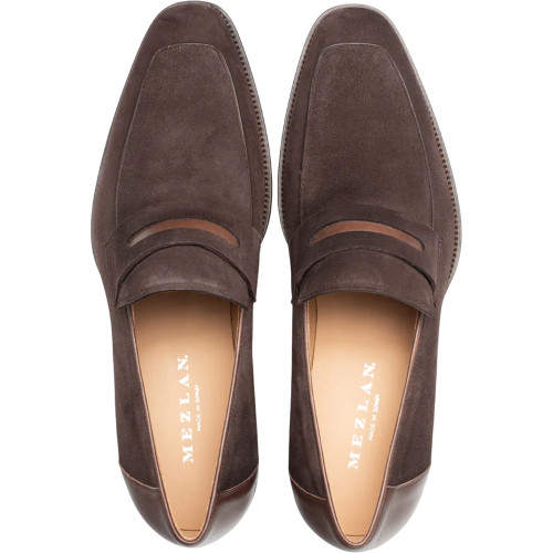 Mezlan Men's Galeno Italian Suede Penny Loafer in Brown Mezlan Men's Galeno Italian Suede Penny Loafer in Brown