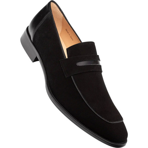 Mezlan Men's Galeno Suede Penny Loafer in Black Mezlan Men's Galeno Suede Penny Loafer in Black