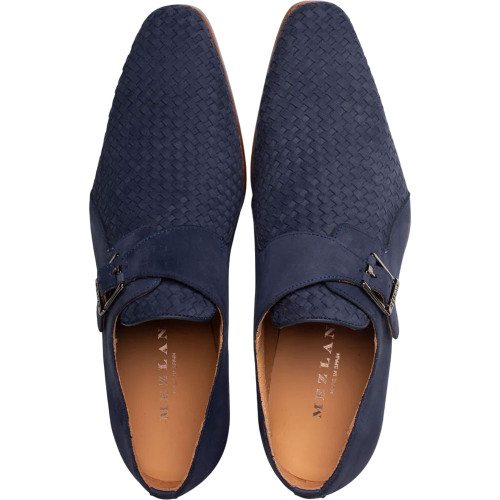 Mezlan Men's Ayllon Woven Nubuck Monk Strap in Blue