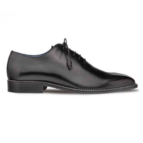 Mezlan Enterprise black plain toe balmoral, side profile view