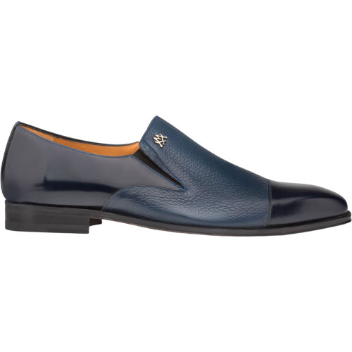 Mezlan Men's Deer Skin Milani and Calf Skin Dress Slip-On in Blue