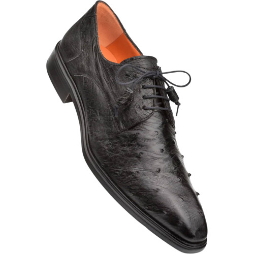 Mezlan Men's Tillson Exotic Ostrich Blucher in Black Mezlan Men's Tillson Exotic Ostrich Blucher in Black