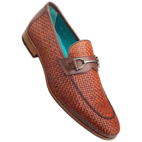 Mezlan Men's Salva Hand-Woven Bit Loafer in Cognac/Brown