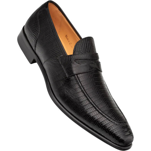 Mezlan Men's Mayor Lizard Penny Loafer in Black Mezlan Men's Mayor Lizard Penny Loafer in Black