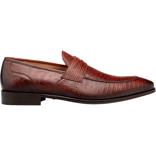 Mezlan Mayor sport genuine lizard penny loafer, side profile view