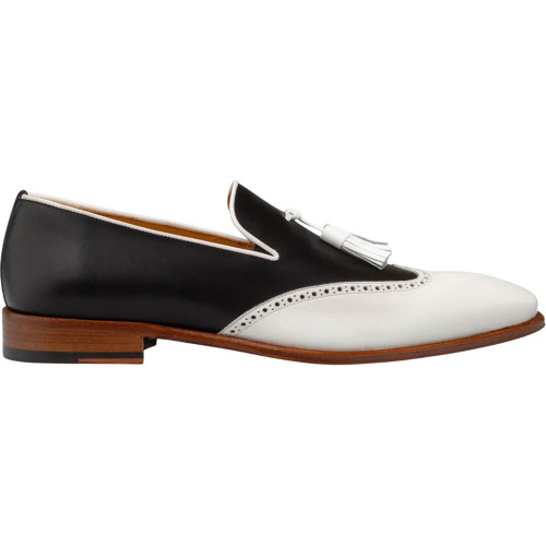 Mezlan Men’s Jucar Two-Tone White/Black Tasseled Slip-On