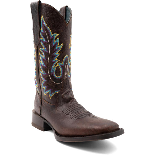 Ferrini Men's Chase Chocolate Square Toe Leather Cowboy Boots