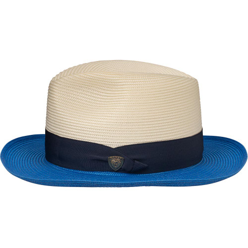 Dobbs Toledo Milan Straw Hat in Ivory/Royal Dobbs Toledo Milan Straw Hat in Ivory/Royal
