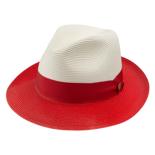 Dobbs Toledo Milan Straw Hat in Ivory/Red Dobbs Toledo Milan Straw Hat in Ivory/Red