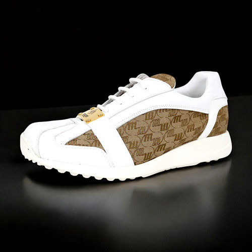 Mauri Kingsman Men's White / Beige Exotic Crocodile / Fabric / Nappa / Patent Leather Casual Sneaker Mauri Kingsman Men's White / Beige Exotic Crocodile / Fabric / Nappa / Patent Leather Casual Sneaker