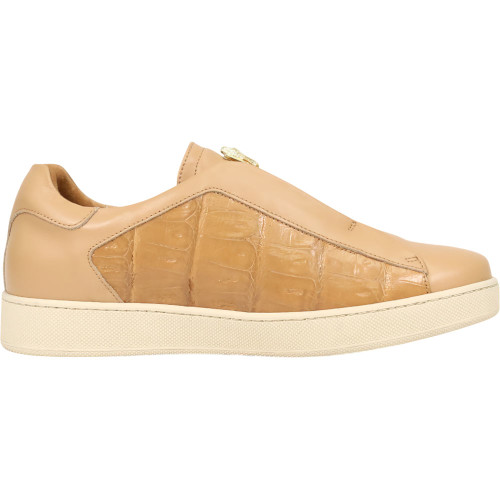 Mauri Regata Men's Dune Exotic Crocodile / Nappa Leather Slip-On Sneaker