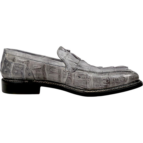Mauri Orefici Men's Light Grey Shoes Exotic Crocodile / Hornback Tail Loafers