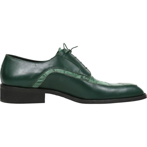 Mauri Arsenal Hunter Green Men's Shoes Alligator / Calf-Skin Leather Lace-Up Derby Shoes Mauri Arsenal Hunter Green Men's Shoes Alligator / Calf-Skin Leather Lace-Up Derby Shoes