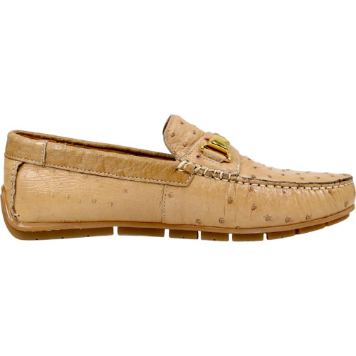 Mauri Sprinter Men's Dune Exotic Ostrich Horsebit Slip-On Driver Shoes