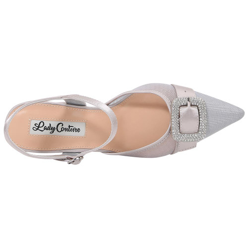 Lady Couture Bianca 3” Heel Pump in Silver