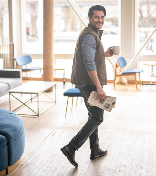 Florsheim Norwalk Plain Toe Side Zip Brown CH Dress Boots for Men