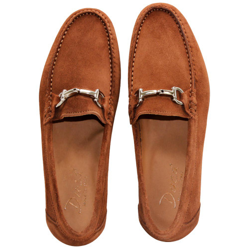 Termoli Men's Rust Suede Leather Moc Toe Loafer | Duca Dress Loafers