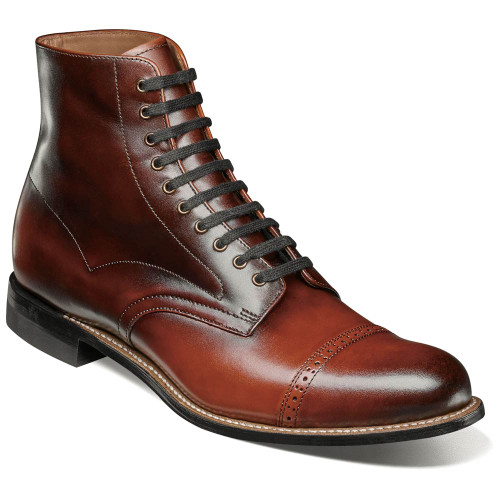 Stacy Adams Madison Cognac Lace Up Dress Boots for Men