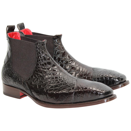 Cole Lace Up Dress Shoes | Fennix of Italy Alligator Skin Boots in Brown for Men
