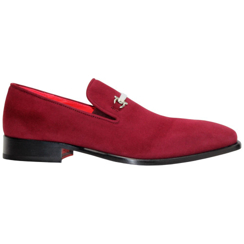 Francesco Burgundy Suede Leather Loafers | Emilio Franco Dress Loafers for Men