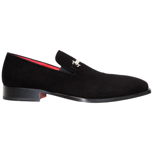 Francesco Black Suede Leather Loafers | Emilio Franco Dress Loafers for Men