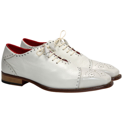 Bosco Bone Deer Skin Leather Lace Ups | Emilio Franco Dress Shoes for Men