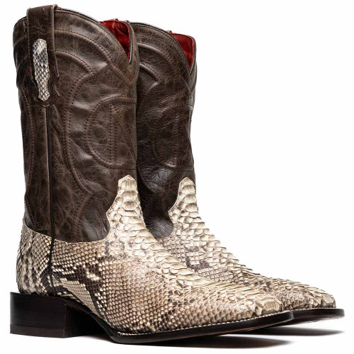 Marco Di Milano Missouri Genuine Python Skin Black Cherry Cowboy Boot