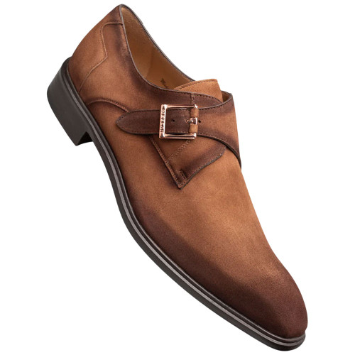 Albini Burnished Suede Sport Monk Strap | Mezlan Dress Shoes for Men