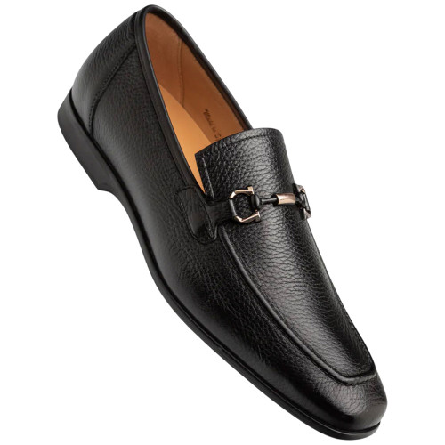 Marinelli Deerskin Ornament Black Moc Toe Slip On | Mezlan Dress Loafer for Men Marinelli Deerskin Ornament Black Moc Toe Slip On | Mezlan Dress Loafer for Men