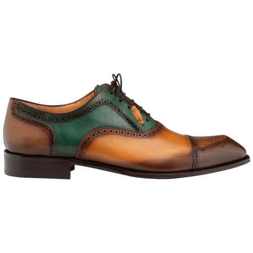 Galante Brown Tri-tone Cap Toe Oxford | Mezlan of Spain Dress Shoes for Men