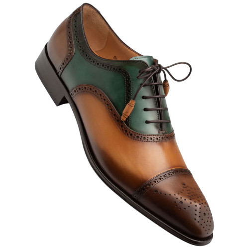 Galante Brown Tri-tone Cap Toe Oxford | Mezlan of Spain Dress Shoes for Men