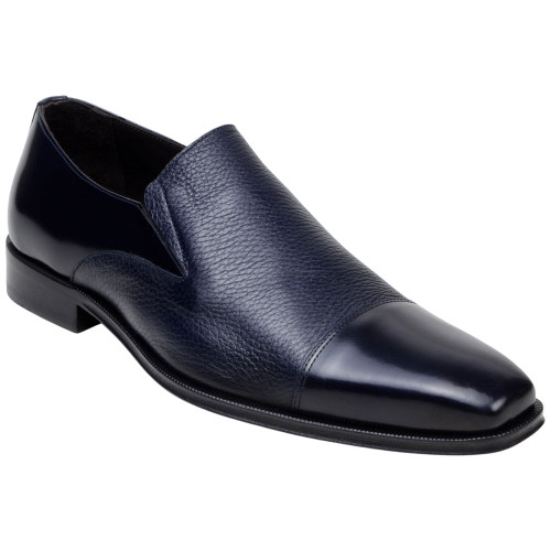 Studio Belvedere Andreo Men’s Navy Cap Toe Loafers Studio Belvedere Andreo Men’s Navy Cap Toe Loafers