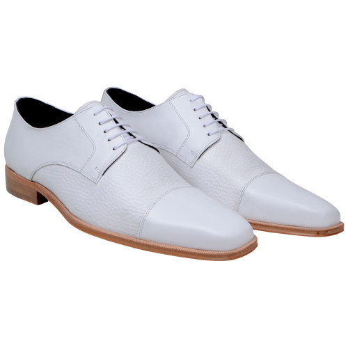 Studio Belvedere Alexander Men’s White Cap Toe Derby Shoes Studio Belvedere Alexander Men’s White Cap Toe Derby Shoes
