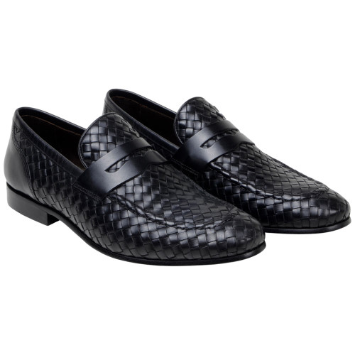 Studio Belvedere Luca Men’s Black Penny Loafers Studio Belvedere Luca Men’s Black Penny Loafers