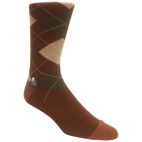 Stacy Adams Olive Multi-Color Block Crew Dress Sock