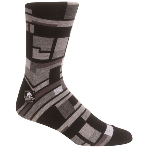 Stacy Adams Silver/Black Offset Stripe Crew Dress Sock