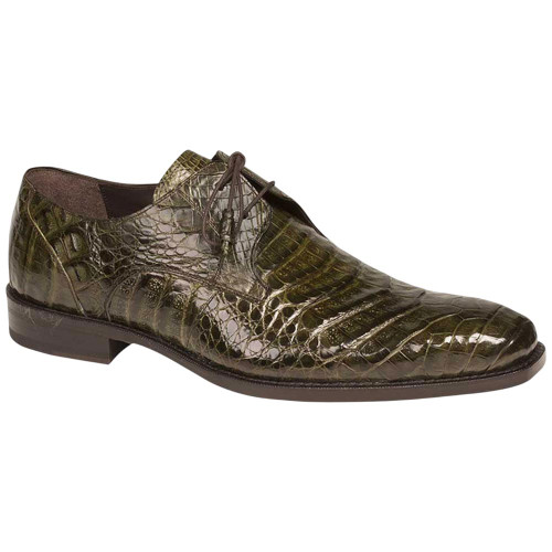 Genuine Crocodile Skin Olive Derby ANDERSON by Mezlan of Spain