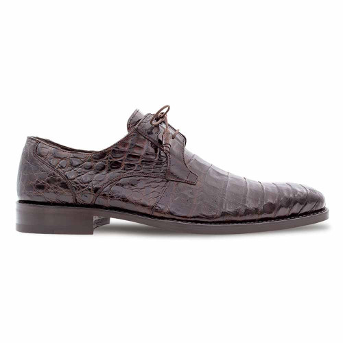 Genuine Crocodile Skin Dark Brown Derby ANDERSON by Mezlan of Spain