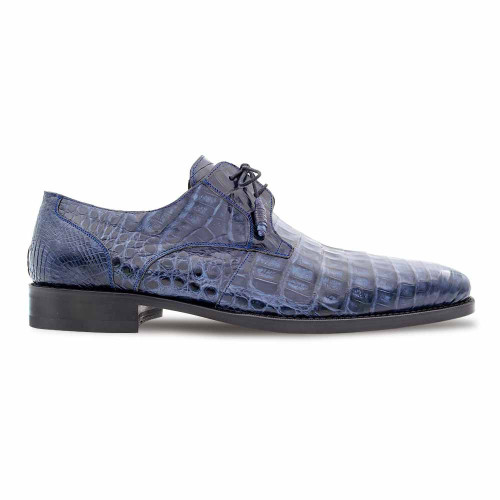 Genuine Crocodile Skin Blue Derby ANDERSON by Mezlan of Spain