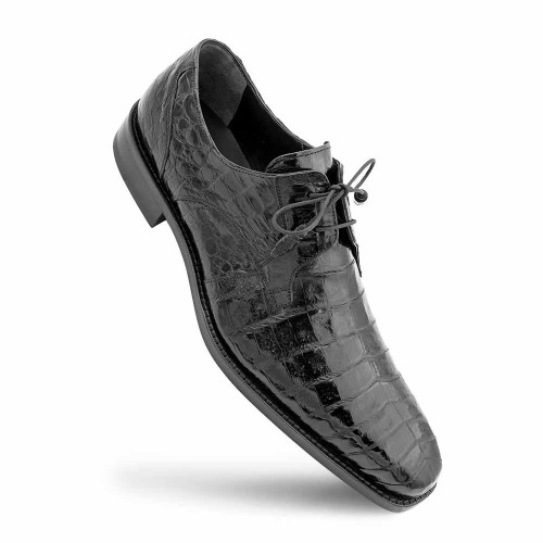 Genuine Crocodile Skin Black Derby ANDERSON by Mezlan of Spain