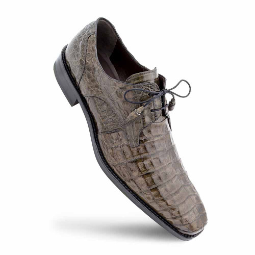 Genuine Crocodile Skin Grey Derby ANDERSON by Mezlan of Spain