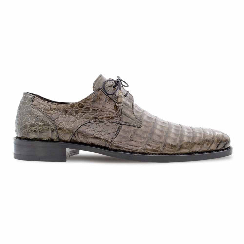 Genuine Crocodile Skin Grey Derby ANDERSON by Mezlan of Spain