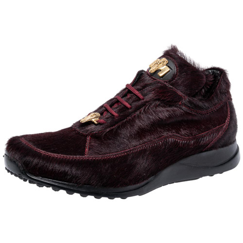 Mauri Pony Hair Ruby Red Casual Sneakers for Men