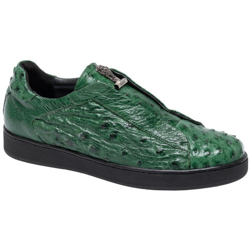 Mauri Full Quill Genuine Ostrich Casual Hunter Green Hybrid Sneakers REGATA for Men