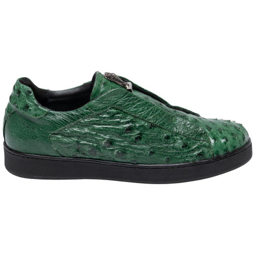 Mauri Full Quill Genuine Ostrich Casual Hunter Green Hybrid Sneakers REGATA for Men