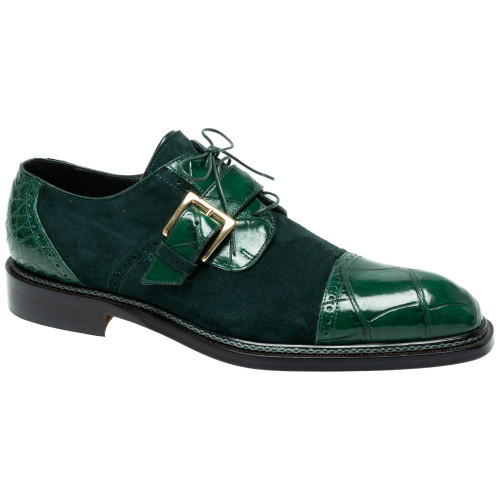 Mauri Men’s Alligator Skin Green Flawless Cap Toe Shoes